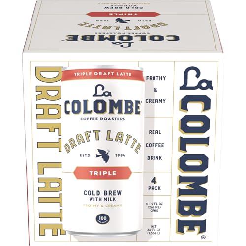 La Colombe Triple Draft Latte - 9 Fluid Ounce, 4 Count - 3 Shots Of Cold-Pressed Espresso and Frothed Milk - Made With Real Ingredients - Grab And Go Coffee