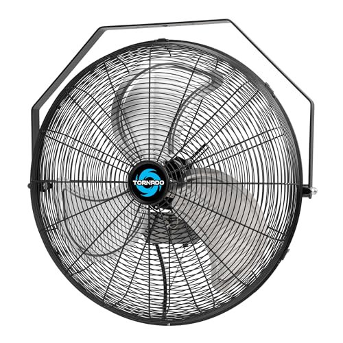 Tornado - 20 Inch High Velocity Industrial Wall Fan - 4750 CFM - 3 Speed - 6 FT Cord - Industrial, Commercial, Residential Use - UL Safety Listed