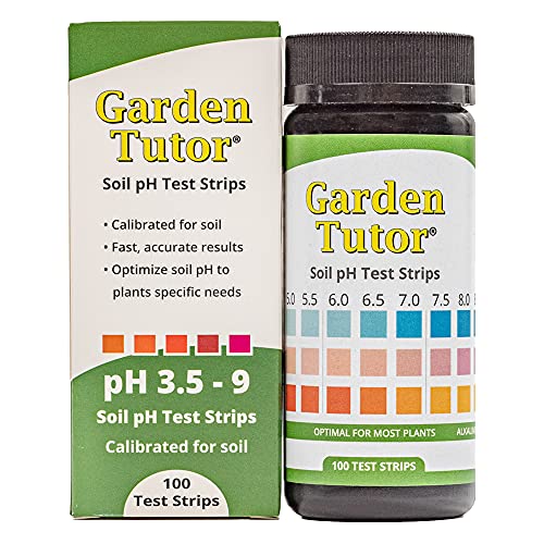 Garden Tutor Soil pH Test Kit (3.5-9 Range) | 100 Soil pH Tester Strips - Test Soil Acidity and Alkalinity of Garden Lawn Grass Flower Vegetable Compost Indoor and Outdoor Plants