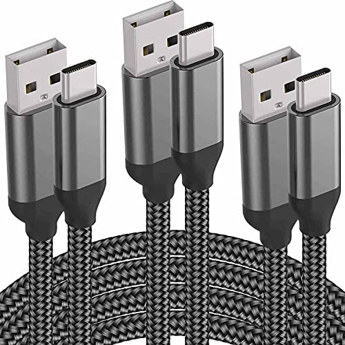 USB C Cable,3PACK 10FT 6FT 3FT,Fast Charging,Nylon,Charger Cord For LG Stylo 5 4 G8X G8 V50 V40 ThinQ,Samsung Galaxy S10e S10 S9 Plus,Note 10 9,A10e A20e A20 A30 A40 A50 A70 A80,Moto G7 Z4 Z3,ZTE,Sony