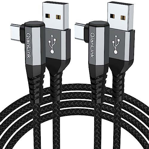 USB Type C Cable (2-Pack 3.3ft), USB A to USB C 3.1A Fast Charging Charger Cord Right Angle for Samsung Galaxy S23 S22 S21 S20 S10 S9 S8 Plus, Note 20 10 9 8, A10e A13 A20 A50 A51 A71 A73, Moto G7 G8