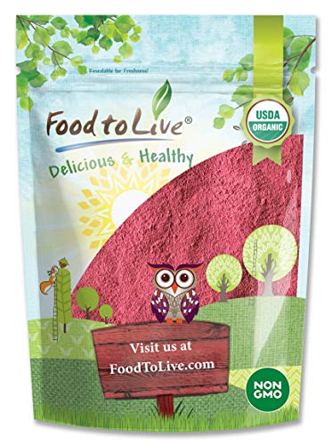 Food to Live Organic Raspberry Powder, 4 Ounces - Non-GMO, Raw, Vegan Superfood, Bulk, Rich in Essential Amino Acids, Fatty Acids, & Minerals, Great for Drinks, & Smoothies, Contains Maltodextrin