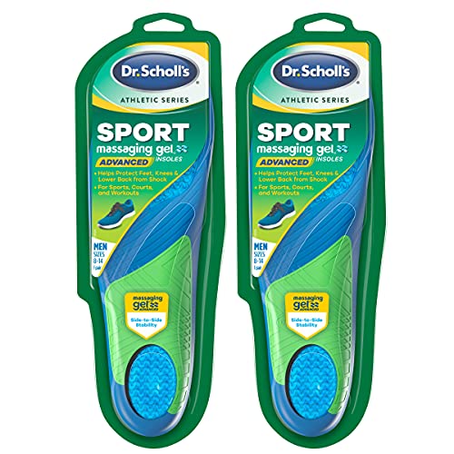 Dr. Scholl’s Sport Insoles (Pack of 2) // Superior Shock Absorption and Arch Support to Reduce Muscle Fatigue and Stress on Lower Body Joints (for Men's 8-14)