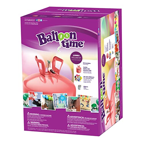 Balloon Time - Jumbo Helium Tank - Party-sized Way To Set Your Celebration Afloat - Fills 50 Count 9' Latex Balloons