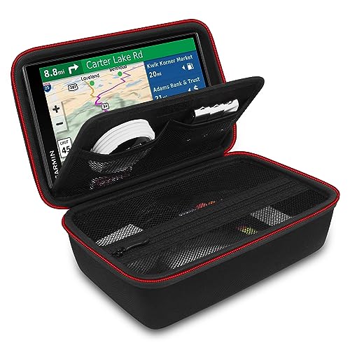 HESPLUS Hard GPS Case for 6-7 Inch Garmin DriveSmart 76/65/61/86, RV 890/780/785, dezl OTR700/610/800, Nuvi 2797LMT Garmin Catalyst, Truck GPS Traffic Navigation, Extra Room for Accessories
