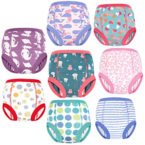MooMoo Baby Potty Training Underwear for Boys and Girls 8 Packs Cotton Reusable Toddler Training Pants Girls 5T