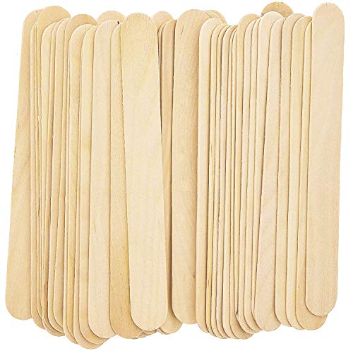 Pandaspa 200 Pieces Jumbo Craft Sticks, Premium Natural Wood for Building, Mixing, and Creating Craft Projects, Size 6 x 3/4