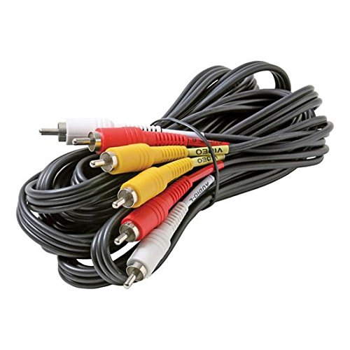 3 RCA Male 8' FT Video Triple Connect RED YELLOW WHITE A/V Stereo Shielded Digital Signal DVD VCR Hook-Up Jumper with Plug Connectors
