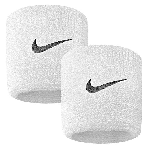 Nike Swoosh Wristbands (White/Black, OSFM)