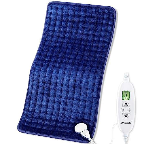 QALTGC Heating Pad, 2024 Upgraded Dual Mode Controller, Comfortable Soft for Cramps/Pain Relief, Machine Washable（12'x 24' Dark Blue）