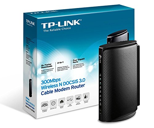 TP-Link TC-W7960 DOCSIS3.0 300Mbps Wireless WiFi Cable Modem Router for Comcast XFINITY, Time Warner Cable, Cox Communications, Charter, Spectrum