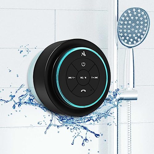 XLeader, Upgraded, Shower Speaker, Certified IPX7 Waterproof Bluetooth Wireless Speaker, Electronics Gifts for Girls Boys Men Women Kids, 5W Mini Portable Speaker with Suction Cup and Mic for Bathroom