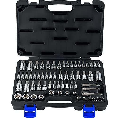 EPAuto Torx Bit Socket and External Torx Socket Set 63-Piece Set