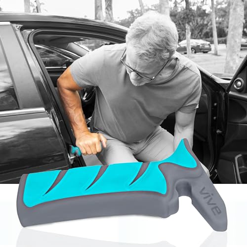 Vive Car Handle Assist for Elderly - Scratch Proof Latch - Auto Grab Bar Cane Support Aid - Standing Mobility Safety Tip to Help Get Out - Portable Assistive Device for Seniors, Handicapped