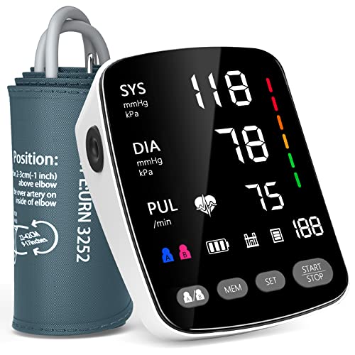 Blood Pressure Machine, Automatic Upper Arm Blood Pressure Monitor with Large Cuff 4.5 in Backlit Adjustable Large Font Screen, 9-17 inches Cuff, arrhythmia and Home