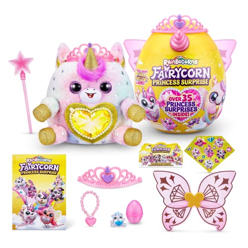 Rainbocorns Fairycorn Princess Surprise (Unicorn) by ZURU 11' Collectible Plush Stuffed Animal, Surprise Egg, Wearable Fairy Wings, Magical Fairy Princess, Ages 3+ for Girls, Children