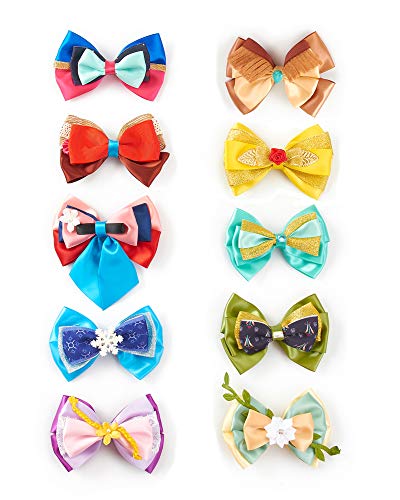 10pcs Princess Character Inspired Hair Bows Clips for Girls Women Costume Dress Up Accessories