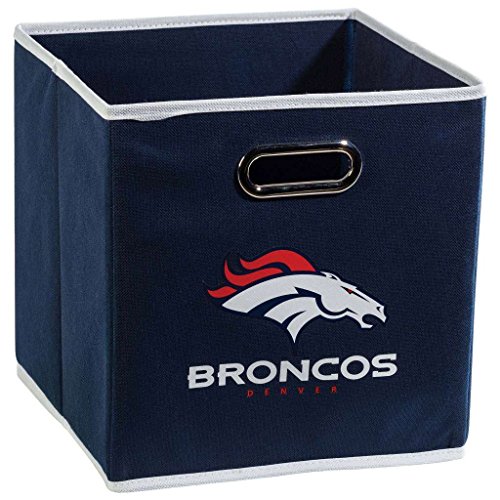 Franklin Sports NFL Denver Broncos Collapsible Storage Bin NFL Folding Cube Storage Container Fits Bin Organizers Fabric NFL Team Storage Cubes One Size