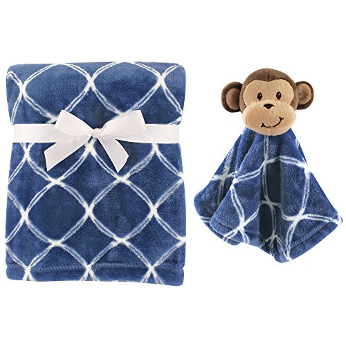 Hudson Baby Unisex Baby Plush Blanket with Security Blanket, Monkey, One Size