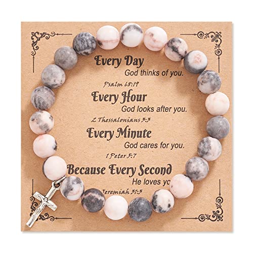 Dabem Christian Gifts for Women, Cross Bracelet Religious Gifts for Women, Easter Gifts for Women Girls Adults Teens, Inspirational Catholic Faith Gifts for Women Teen Girls