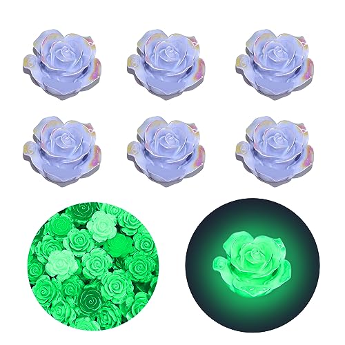 Noctilucent Flower Resin Croc Charms for Girls Cute Flower Shoe Charms for Adults Teens Kids Shoe Decoration Charms with Buttons for Clog Sandals Birthday Party Gift(purple)