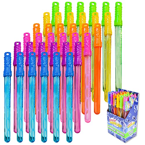 Maxx Bubbles 24 Pack Bubble Wands – Big Bubble Wand Toy | Value Pack of 24 Pieces | Bulk Summer Party Favor – Sunny Days Entertainment