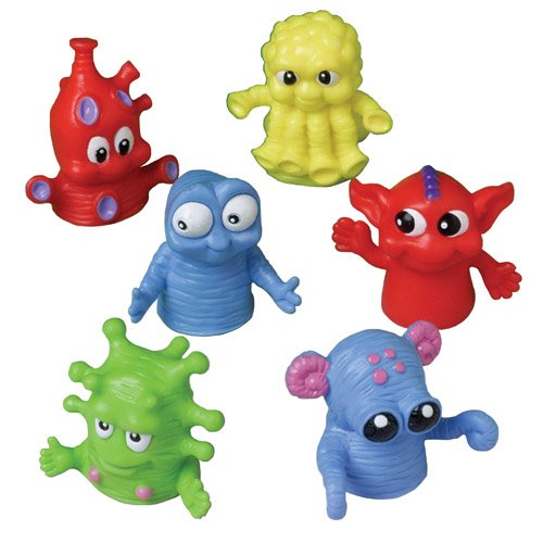 U.S. Toy - Dozen Assorted Color Monster Finger Puppets -1.5', Made of Plastic (1-Pack of 12) (SS-UST-1471)