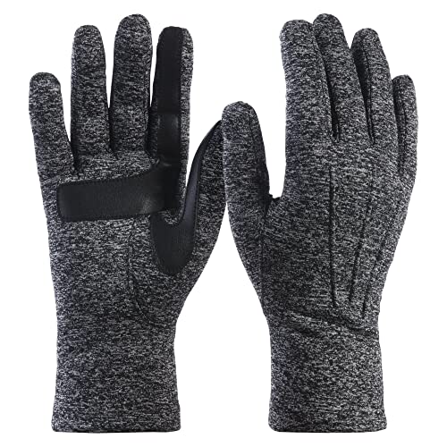isotoner womens Womenâ€s Spandex Cold Weather Stretch With Warm Fleece Lining Gloves, Black Heather, One Size US
