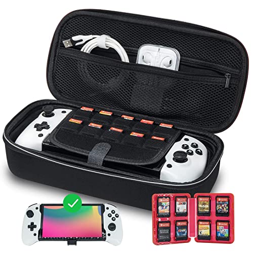 ECHZOVE Switch OLED Controller Grip, Ergonomic Switch Controller Grip and Sturdy Nintendo Switch Controller Bag