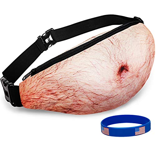 Funny Gifts White Elephant Gifts, Wisedom Gag Gifts Dad Bag Fanny Pack & 3D Beer Belly Waist Pack Waterproof For Women Men Christmas Stocking Stuffers for Men