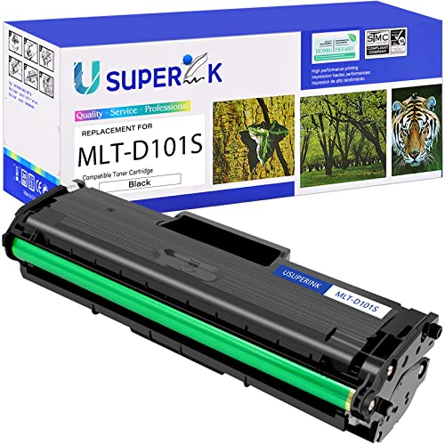 USUPERINK 1 Pack Compatible Toner Cartridge Replacement for Samsung MLT-D101S D101S 101S MLTD101S Black Use in ML-2166W ML-2160 ML-2165 SCX-3405W ML-2165W SCX-3405FW SCX-3400 SCX-3401FH Printer
