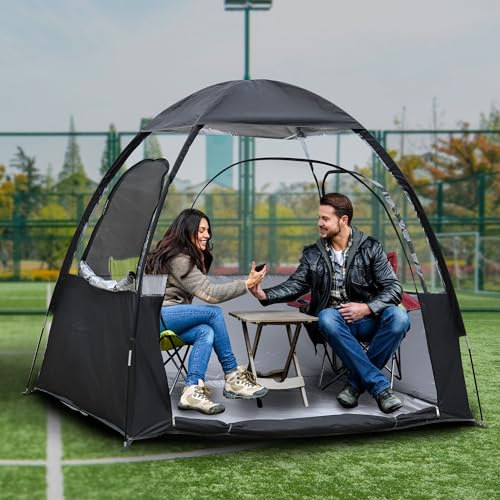 MAIZOA Sports Tent, Extra Large 2-3 Person Outdoor Bubble Tent, Transparent Waterproof Tent, Outdoor Double Soccer Tent, Rain Shelter for Watching Sporting Events, Camping, Fishing(Black)