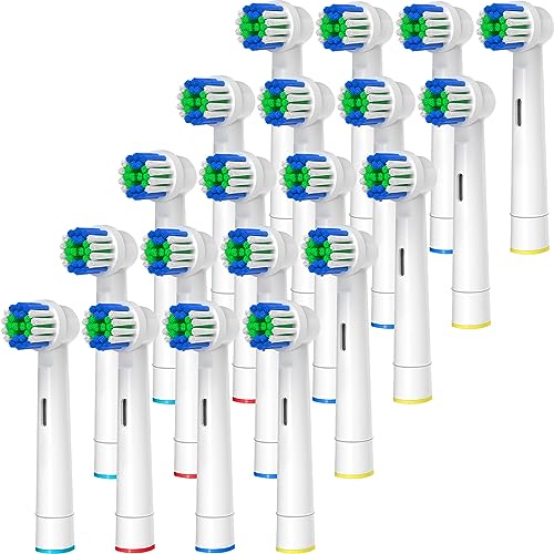 Replacement Toothbrush Heads Compatible with Oral-B Braun, 20 Pcs Professional Electric Brush Heads for Oral B Replacement Heads Refill Pro 500/1000/1500/3000/3757/5000/7000/7500/8000