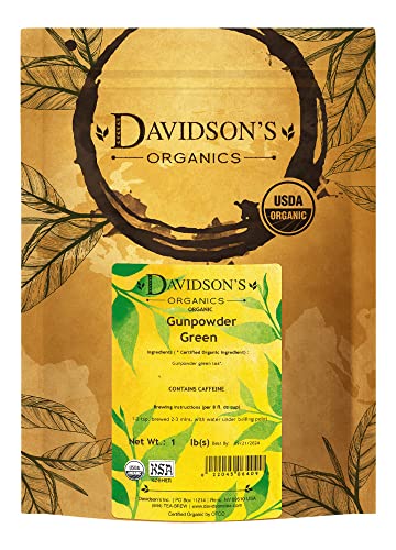 Davidson's Organics, Gunpowder Green, Loose Leaf Tea, 16-Ounce Bag(Packaging May Vary)