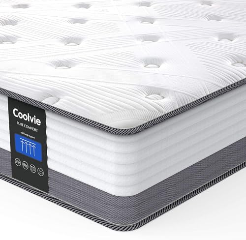 Coolvie 10 Inch Full Size Mattress, Full Hybrid Mattress Built in Pocketed Coils and Gel Memory Foam Layer, Low Motion Transfer & Breathable Full Mattress in A Box