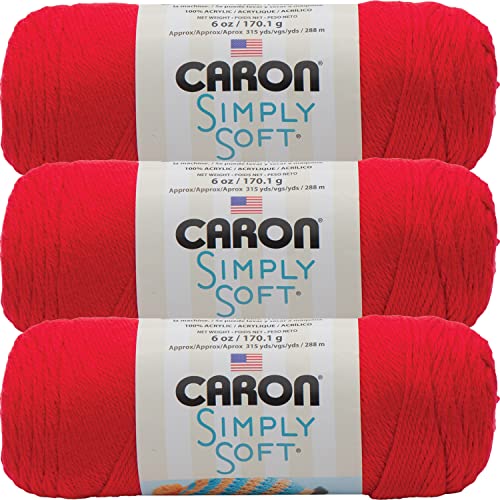 Caron Simply Soft Yarn Solids (3-Pack) Red H97003-9729