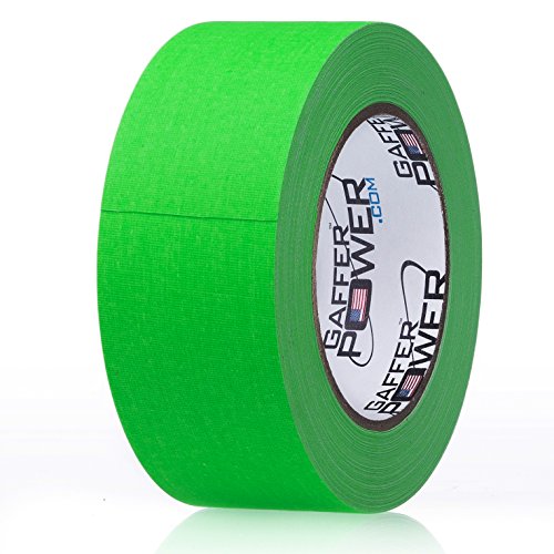 Real Professional Grade Gaffer Tape| USA Made | No Residue | Non-Reflective | Multipurpose |Weather Resistant | Heavy-Duty | Green Fluorescent, 2 in X 30 Yds