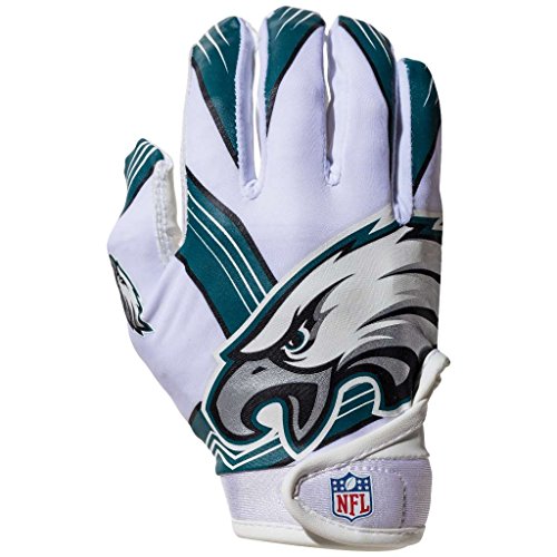 Franklin Sports Philadelphia Eagles Youth NFL Football Receiver Gloves - Receiver Gloves for Kids - NFL Team Logos and Silicone Palm - Youth S/XS Pair, Team Specific, Youth X-Small/Small