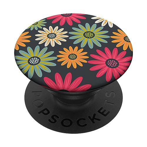 Modern Florals on Grey PACJ0194 PopSockets PopGrip: Swappable Grip for Phones & Tablets