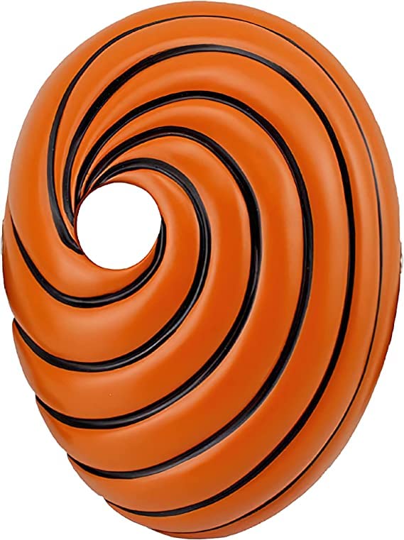 DUOAMARE obito tobi mask anime ninja anbu Kids Gift Halloween mask cosplay Prop Accessories for Aldult Orange (10 * 7in)