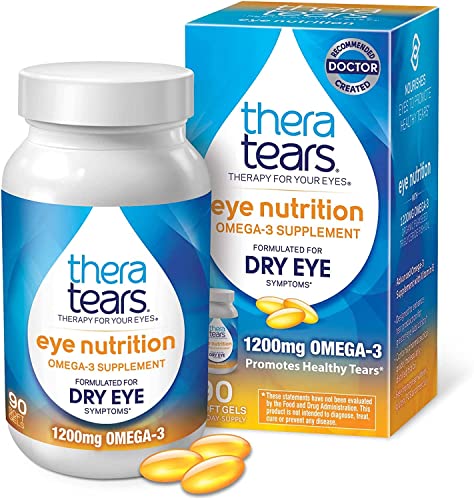Thera Tears Nutrition, 1200mg Omega-3 Supplement Capsules, 90-Count (Pack of 2)