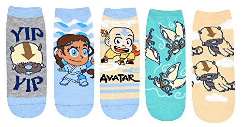Hyp Avatar: The Last Airbender Aang Appa Yip Yip Juniors/Womens 5 Pack Ankle Socks