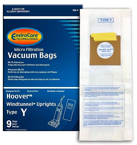 EnviroCare Replacement Micro Filtration Vacuum Bags Made to Fit Hoover Windtunnel Upright Type Y 9 pack