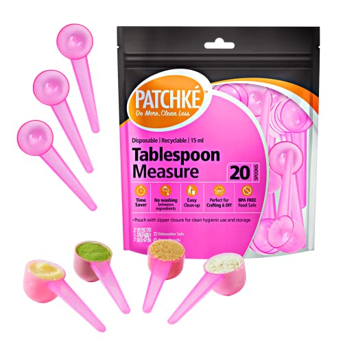 Disposable Tablespoon Measuring Spoons -protein scoop- Coffee Scoop Measure, Fits in Spice Jars [20 Pack - 15 ml]