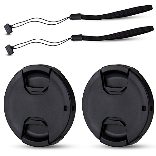 JJC 2-Pack 55mm Front Lens Cap Cover with Cap Keeper for Nikon D3500 D3400 D5600 D7500 with AF-P 18-55mm f/3.5-5.6G VR Kit Lens & Other Lenses with 55mm Filter Thread (Not for Canon EF-S 18-55mm Lens)