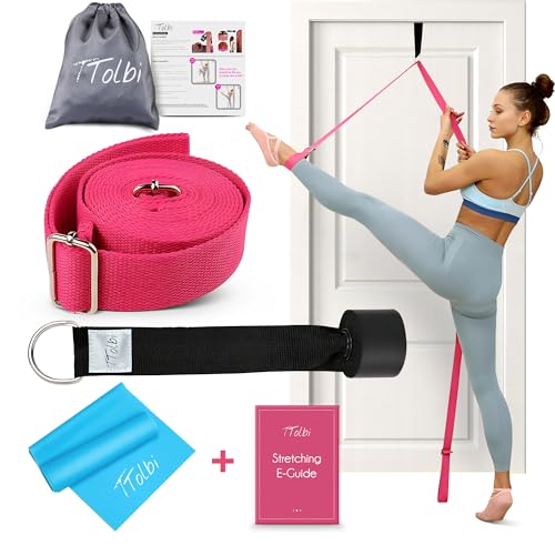 TTolbi Door Leg Stretcher: Stretching with Leg Flexibility Trainer, Dance Equipment: Splits Trainer Bands for Stretching in Ballet, Cheerleading, Gymnastics, Cheer Stuff, Door Stretch Strap