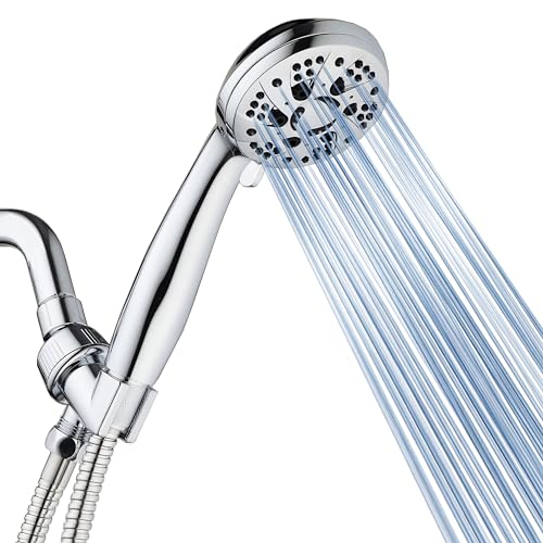 AquaDance High Pressure 6-Setting 3.5' Chrome Face Handheld Shower with Hose for the Ultimate Shower Experience! Officially Independently Tested to Meet Strict US Quality & Performance Standards!