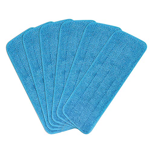 6pcs Microfiber Spray Mop Replacement Heads for Wet/Dry Mops Flat Replacement Heads for Floor Cleaning and Scrubbing Microfiber Pros Reusable Mop Pads Compatible with Bona Floor Care System