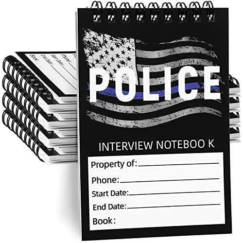 Sinmoe 8 Pcs Public Safety Police Field Interview book Top Bound Spiral Notebook, Writing Pad for Interviews, Accidents and Incident Reports, Field Book for Police, 5 x 3.5 Inches