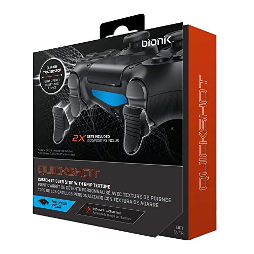 Bionik Quickshot - Trigger Stop Lock System for Playstation DualShock 4 Wireless Controllers, Black, B0797948Z6